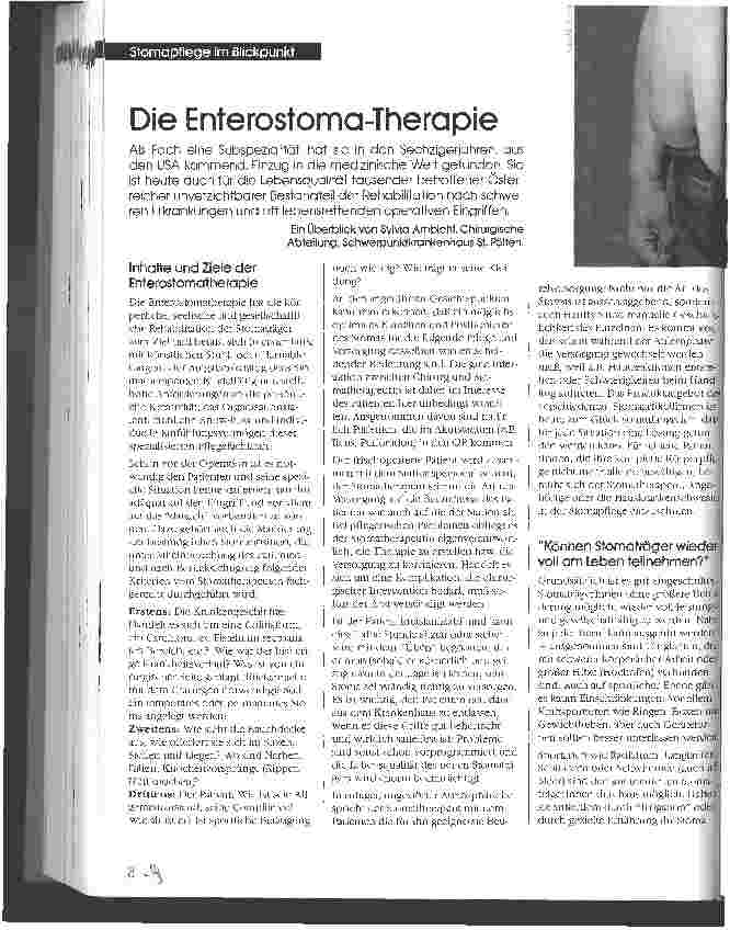 Vorschauseite 1: Die Enterostoma-Therapie