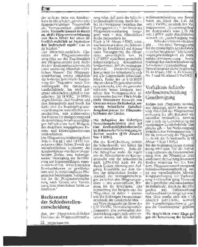 Vorschauseite 2: Die Rechtsnatur der Schiedstelle Und ihrer Entscheidungen im Pflegesatzverfahren