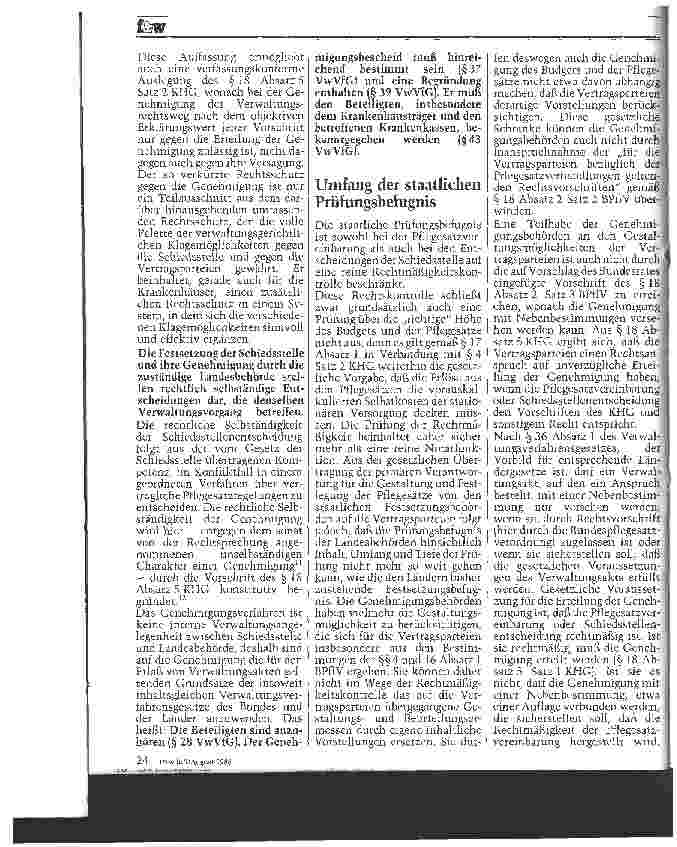 Vorschauseite 4: Die Rechtsnatur der Schiedstelle Und ihrer Entscheidungen im Pflegesatzverfahren