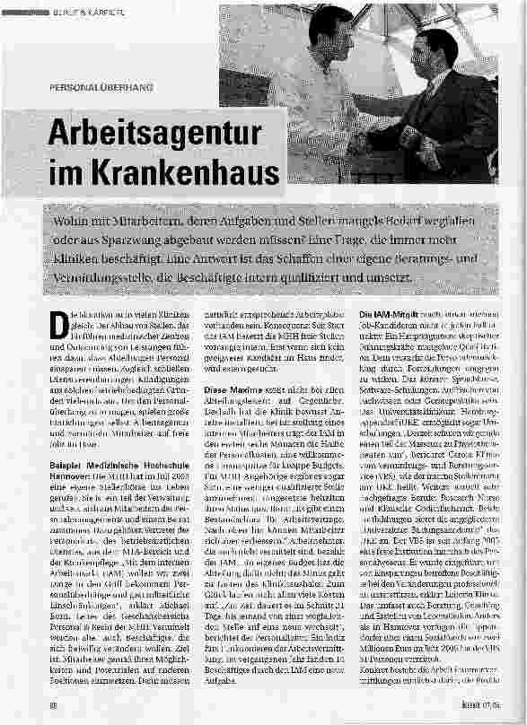 Vorschauseite 1: Arbeitsagentur im Krankenhaus