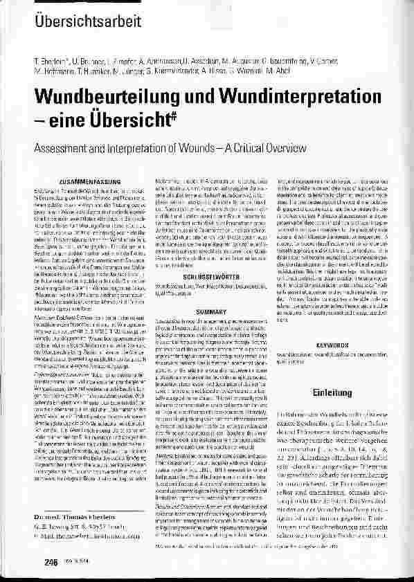 Vorschauseite 1: Wundbeurteilung und Wundinterpretation -eine Übersicht