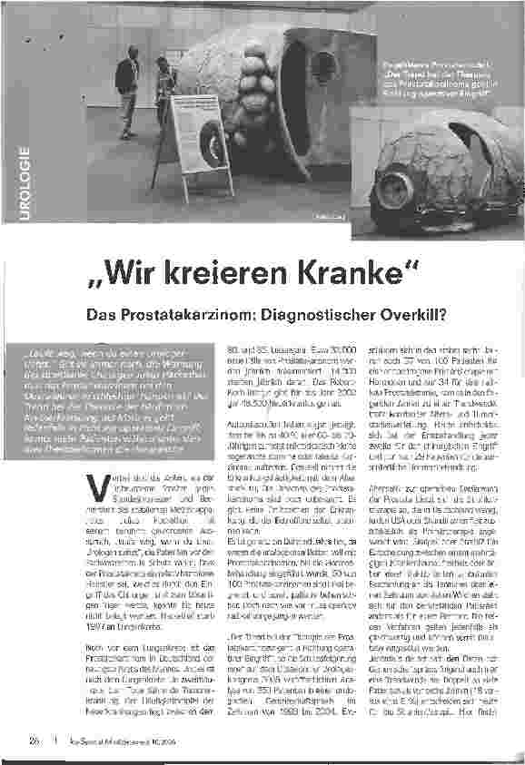 Vorschauseite 1: Wir kreieren Kranke - Das Prostatakarzinom: Diagnostischer Overkill?