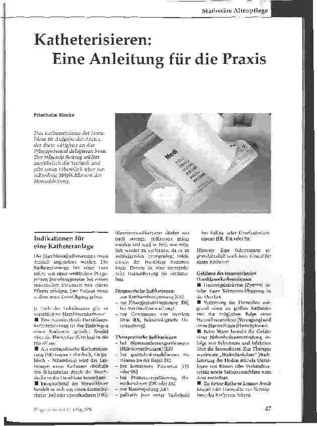 Vorschauseite 1: Katheterisieren: Eine Anleitung für die Praxis