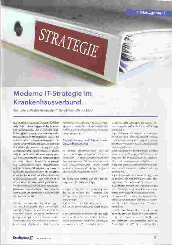 Vorschauseite 1: Moderne IT-Strategie im Krankenhausverbund