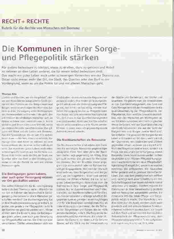 Vorschauseite 1: Die Kommunen in ihrer Sorgeund Pflegepolitik stärken