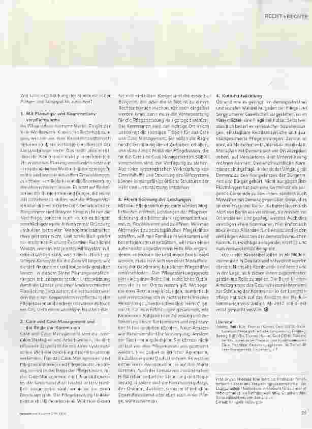 Vorschauseite 2: Die Kommunen in ihrer Sorgeund Pflegepolitik stärken
