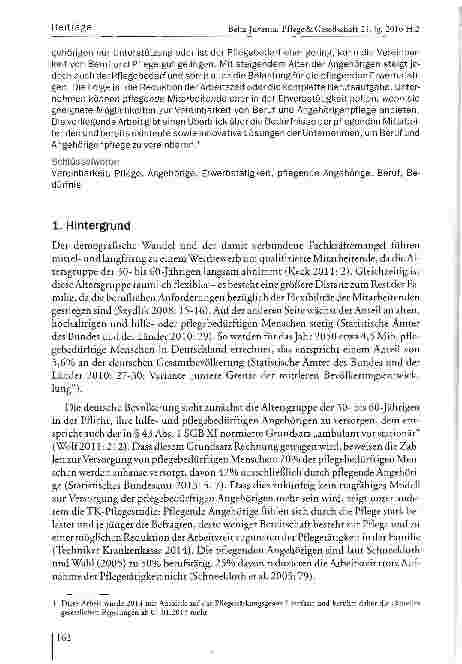 Vorschauseite 2: Innovative Ansätze zur Vereinbarkeit von Beruf und Angehörigenpflege