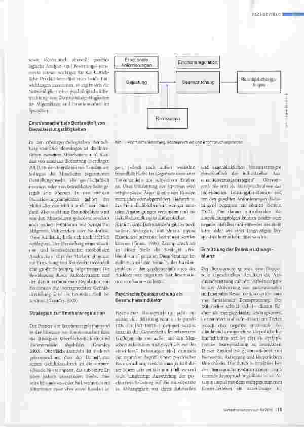 Vorschauseite 2: Emotionsarbeit und psychische Beanspruchung bei Dienstleistungstätigkeiten