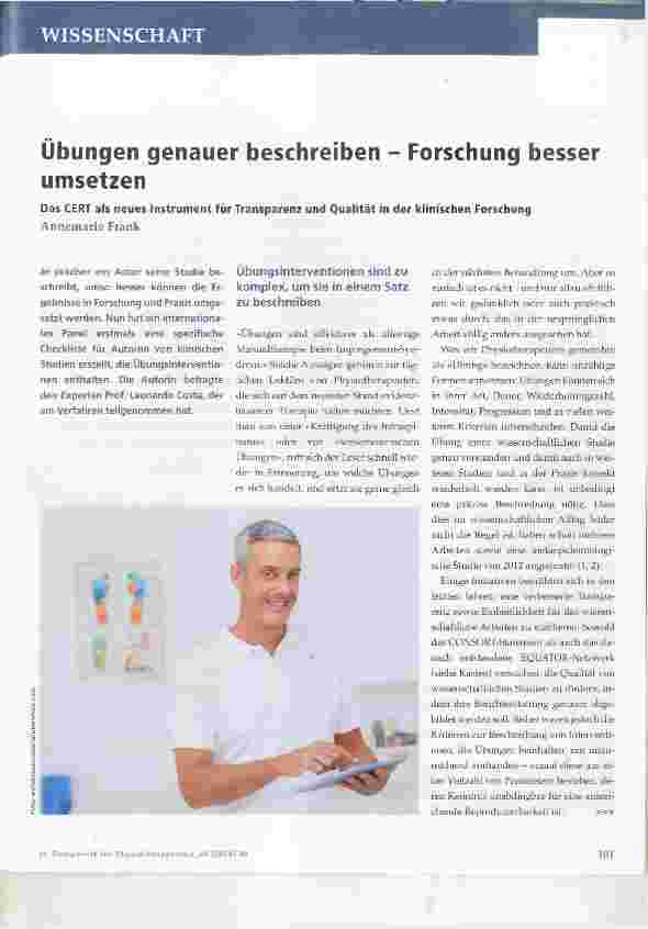 Vorschauseite 1: Übungen genauer beschreiben Forschung besser Umsetzen