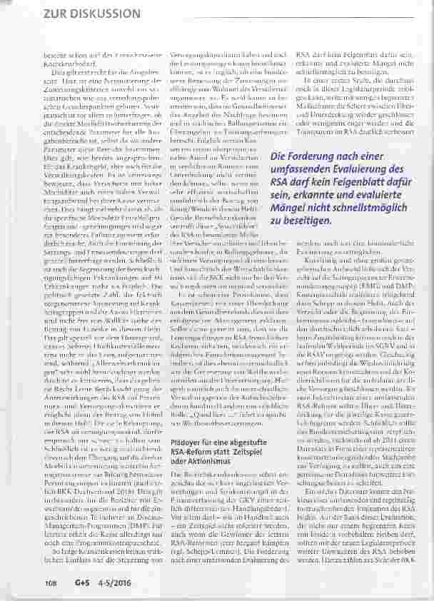 Vorschauseite 3: Brauchen wir eine Reform des RSA?