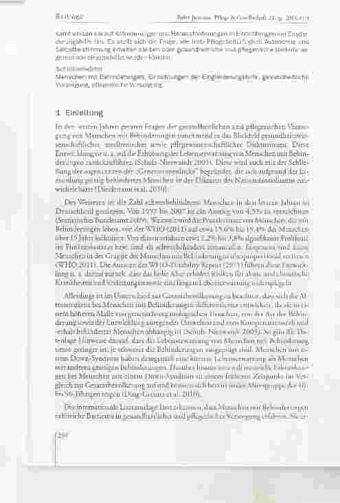Vorschauseite 2: Anforderungen und Herausforderungen an gesundheitliche und pfiegerische Versorgung von Menschen mit Behinderungen in Einrichtungen der Eingliederungshilfe