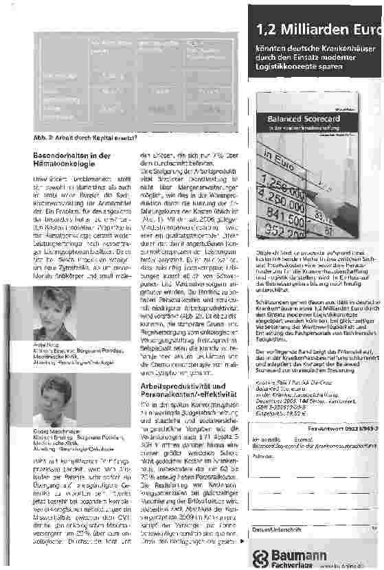 Vorschauseite 2: Das ökonomische DilemmaPersonenbezogene Dienstleistungen unter DRG-Bedingungen am Beispiel der Betreuung krebskranker Patienten