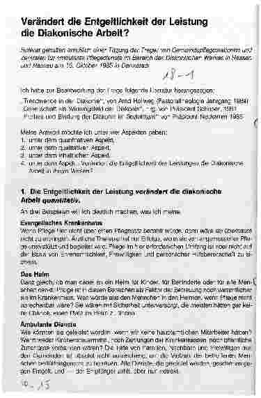 Vorschauseite 1: Verändert die Entgeltlichkeit der Leistung die Diakonische Arbeit?
