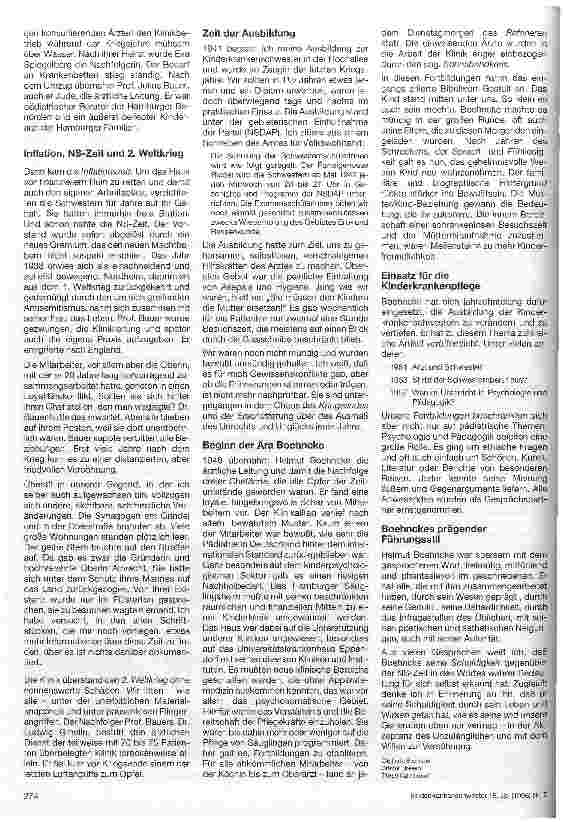 Vorschauseite 2: Erinnerungen an Prof. Boehncke und das Hamburger Kinderkrankenhaus Hochallee -Vortrag auf dem interdisziplinären Seminar Grundfragen der Ethik in der MedizinMedizin
