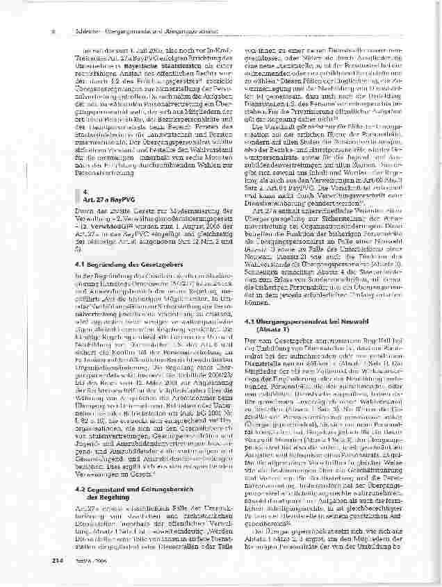 Vorschauseite 4: Übergangsmandat und ÜbergangspersonalratZUM NEUEN ART. 27 A DES BAYERISCHEN PERSONALVERTRETUNGSGESETZES