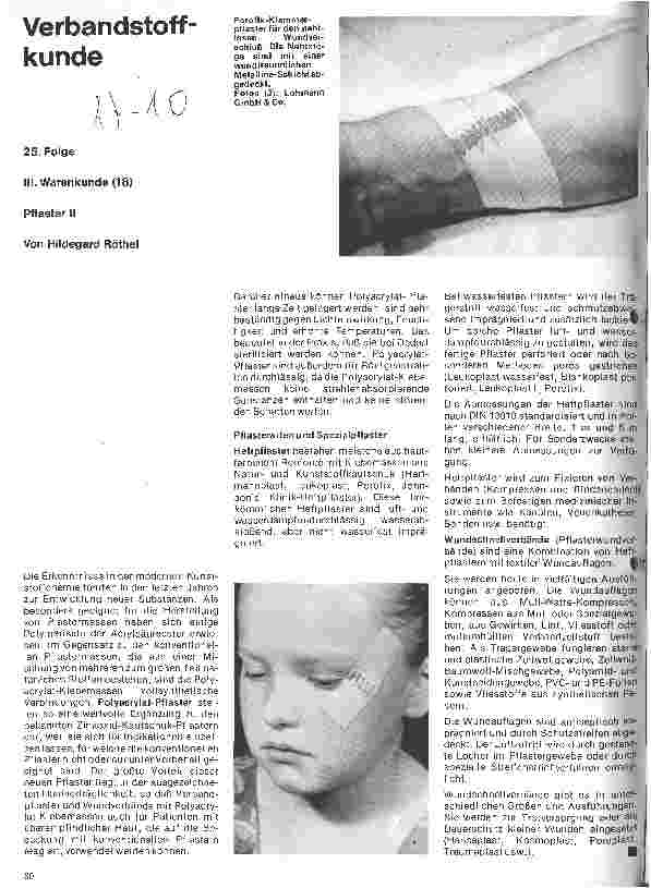 Vorschauseite 1: Verbandstoffkunde 25. Folge: III Warenkunde (18)
