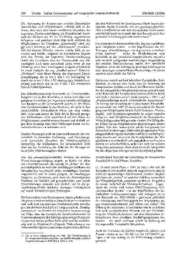 Vorschauseite 6: Soziale Daseinsvorsorge und Europäisches Gemeinschaftsrecht - Teil 1