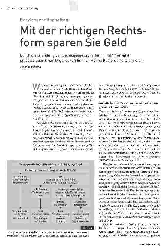 Vorschauseite 1: Mit der richtigen Rechtsform sparen Sie Geld