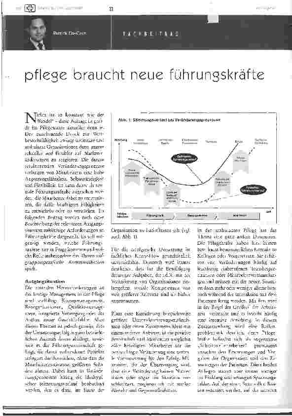 Vorschauseite 1: Pflege braucht neue Führungskräfte