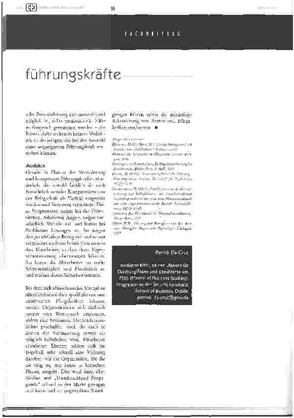 Vorschauseite 4: Pflege braucht neue Führungskräfte