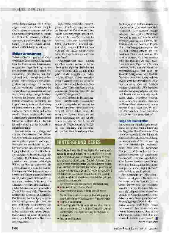 Vorschauseite 2: Zukunftsfragen