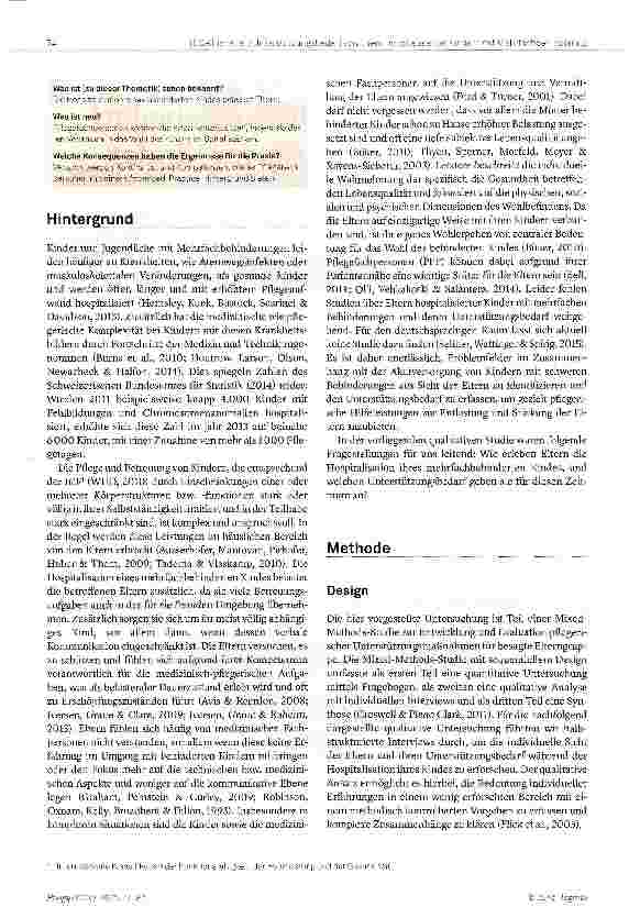 Vorschauseite 2: Erleben und Unterstützungsbedarf von Eltern hospitalisierter Kinder mit Mehrfachbehinderung