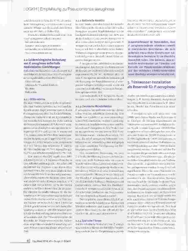 Vorschauseite 4: Gesundheitliche Bedeutung, Prävention und Kontrolle Wasserassoziierter Pseudomonas aeruginosa- Infektionen