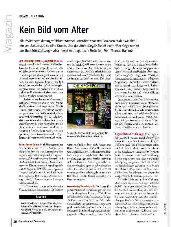 Vorschauseite 1: Kein Bild vom Alter