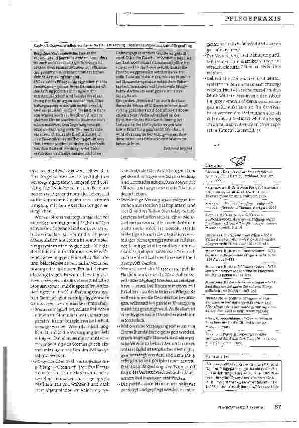 Vorschauseite 5: Hygiene in der Pflege - Teil 8:Enterale Ernährung und Stomaversorgung erfordern fachliche Sorgfalt