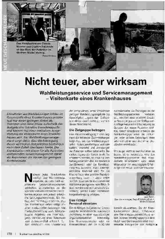 Vorschauseite 1: Nicht teuer, aber wirksam