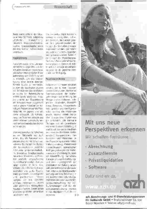 Vorschauseite 3: Pilotstudie: Manuelle Therapie versus Physiotherapie bei der CMD-Behandlung
