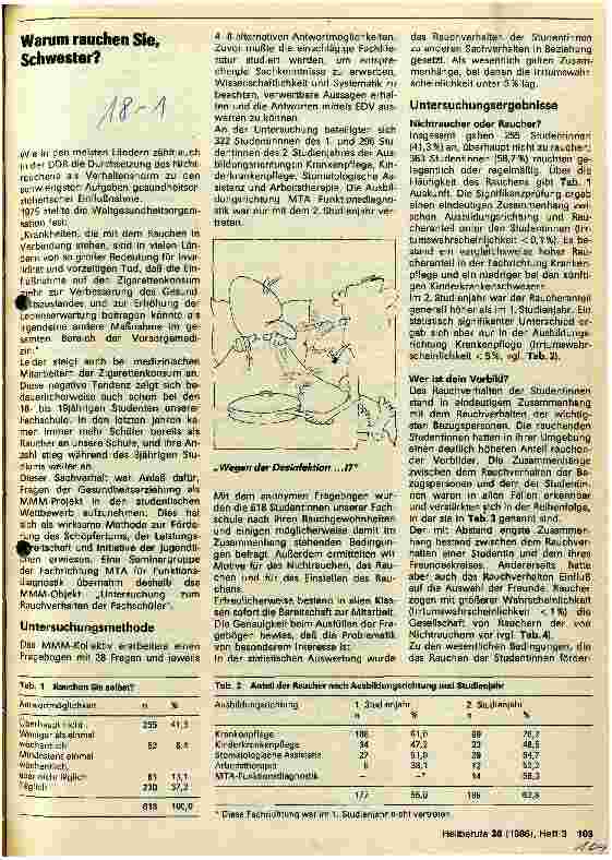 Vorschauseite 1: Warum rauchen Sie, Schwester?