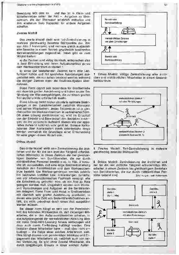 Vorschauseite 2: Der Werksarzt und seine Mitarbeiter - Versuch einer Synopse der heutigen Situation -