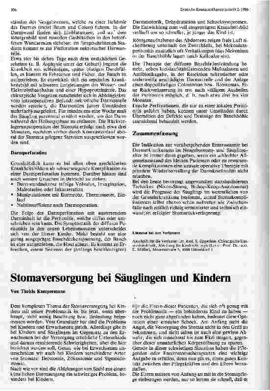 Vorschauseite 4: Enterostomata bei Angeborenen und frühkindlichen erworbenen Darmerkrankungen