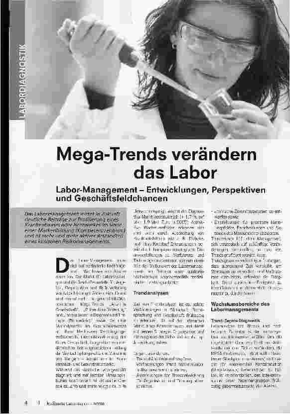 Vorschauseite 1: Mega-Trends verändern das Labor