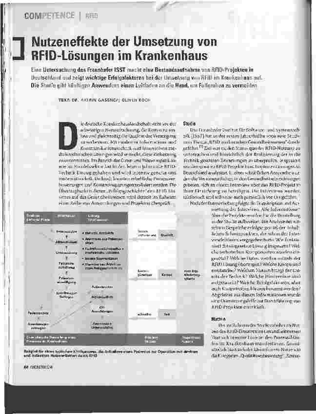 Vorschauseite 1: Nutzeneffekte der Umsetzung von RFID-Lösungen im Krankenhaus
