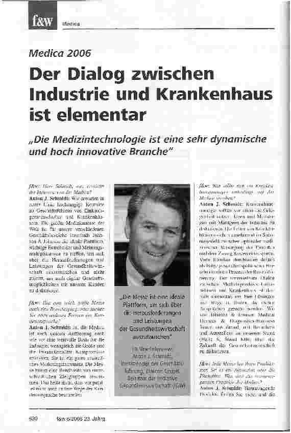 Vorschauseite 1: Der Dialog zwischen Industrie und Krankenhaus ist elementar