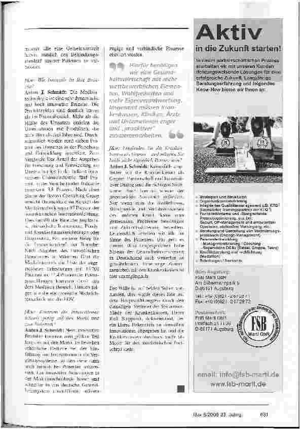 Vorschauseite 2: Der Dialog zwischen Industrie und Krankenhaus ist elementar