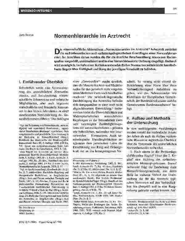 Vorschauseite 1: Normenhierarchie im Arztrecht
