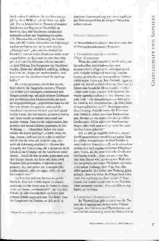 Vorschauseite 3: GANZ SCHÖN KRASS, WIE DU MIT DEINER GROSSMUTTER UMGEHEN KANNST!DIE ZWEI GESICHTER DER HÄUSLICHEN PFLEGE: WIE ENKEL DEMENZKRANKE GROSSELTERN ERLEBEN