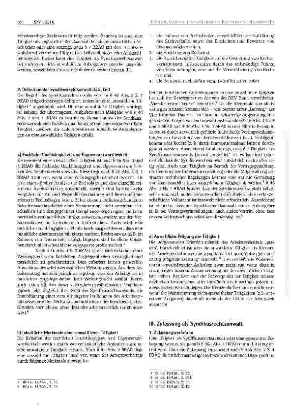 Vorschauseite 2: Das Gesetz zur Neuordnung des Rechts der Syndikusanwalte
