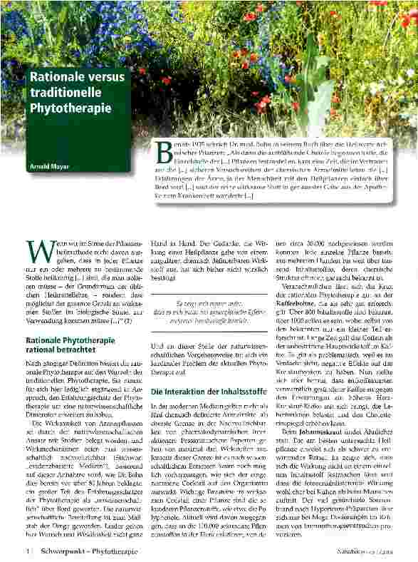 Vorschauseite 1: Rationale versus traditionelle Phytotherapie