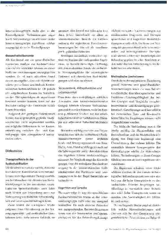 Vorschauseite 5: »Wege vorwärts« - Ergebnisse einer Wirksamkeitsstudie in der ambulanten neurologischen Spätrehabilitation