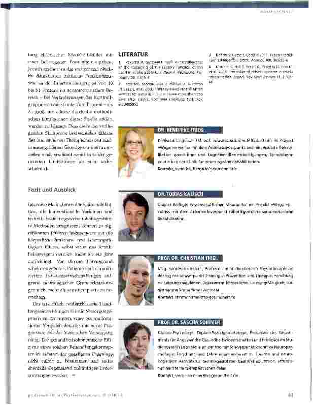 Vorschauseite 6: »Wege vorwärts« - Ergebnisse einer Wirksamkeitsstudie in der ambulanten neurologischen Spätrehabilitation