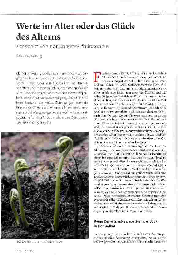 Vorschauseite 1: Werte im Alter oder das Glück des Alterns