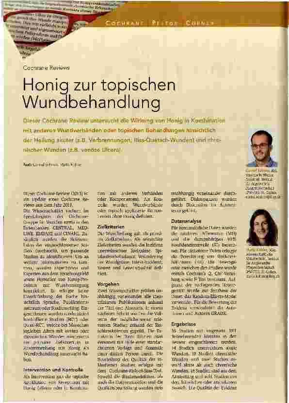 Vorschauseite 1: Honig zur topischen Wundbehandlung