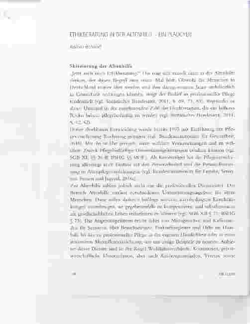 Vorschauseite 1: ETHIKBERATUNG IN DER ALTENHILFE - EIN PLÄDOYER