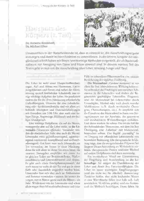 Vorschauseite 1: Hausputz des Körpers (2. Teil)