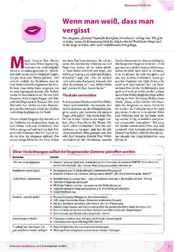 Vorschauseite 1: Wenn man weiß, dass man vergisst