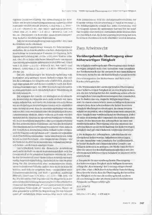 Vorschauseite 4: Aufhebung einer dienstlichen Beurteilung durch ein außerhalb des Vorgesetztenstrangs stehendes Referat der Behörde